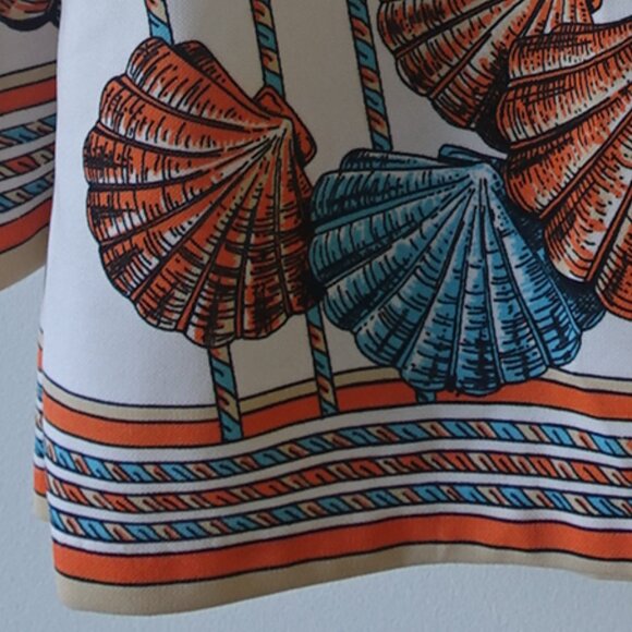 Trissi doubleknit polyester shells clams vacation vacay top S SM Small Medium M - Picture 16 of 16